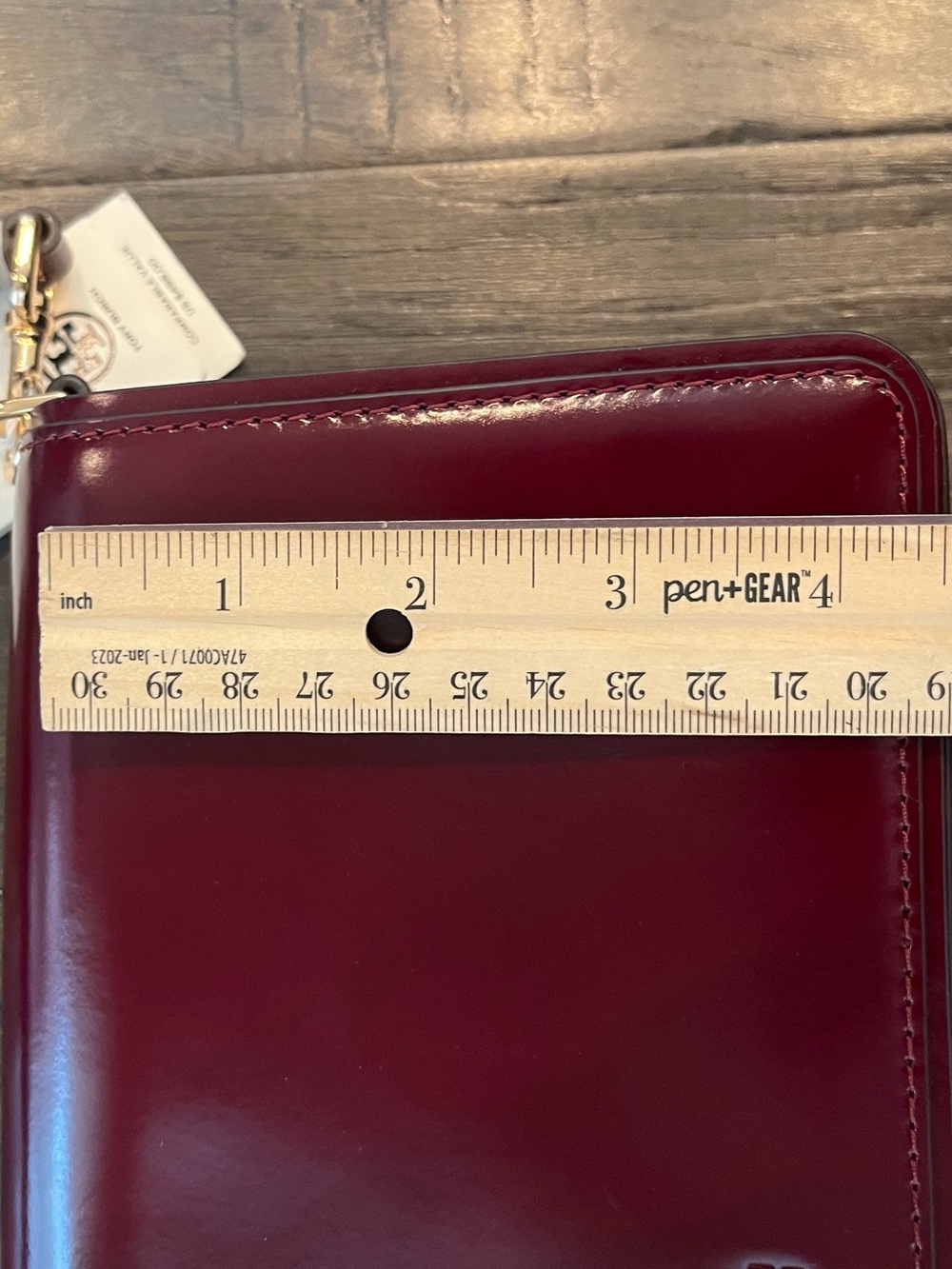 NWT Tory Burch Emerson Patent Convertible Leather Crossbody | Royal Burgundy - Picture 12 of 14